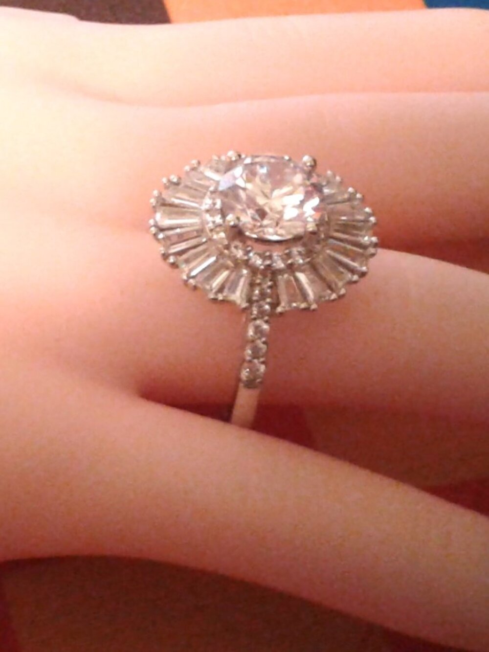 BJH285 Bella Luce CZ Center Design Ballerina Style Ring 7.79ctw. NWOT
